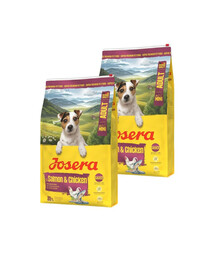JOSERA Mini Adult Salmon and Chicken 2x10kg be gluteninė maisto produktas su padažu mažų veislių šunims