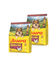 JOSERA Mini Senior Chicken and Rice 2x900g glitimo neturintis maistas vyresnio amžiaus mažų veislių šunims