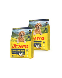 JOSERA Adult Chicken and Sweet Potato 2x900g be grūdų pašaras aktyviems šunims