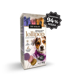 DR MALOU Lollipop Mixed Flavor Lizaki Liofilizuoti mėsos užkandžiai šunims, 2 x 48 g (6 vnt.)