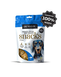 DR MALOU Mėsos kubeliai iš 100 % liofilizuotos tuno mėsos, 2 x 50 g, skanėstai šunims