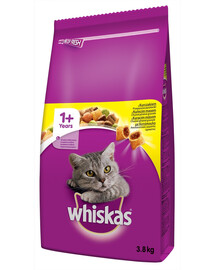 WHISKAS Adult su vištiena, 3 x 3,8 kg sausas kačių ėdalas