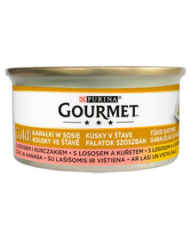 GOURMET Gold Lašiša ir vištiena kačių maisto padaže, 12 x 85 g