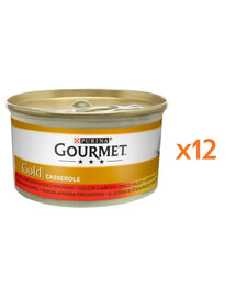 GOURMET „Gold Casserole“ su jautiena ir vištiena padaže, 12 vnt. po 85 g