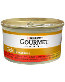 GOURMET Gold Casserole su jautiena ir vištiena padaže, 24 vnt. po 85 g