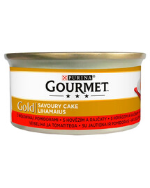GOURMET Gold Savoury Cake su jautiena ir pomidorais 24x85 g