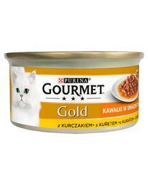 GOURMET Gold Sauce Delights su vištiena, 6 x 85 g drėgnas kačių maistas