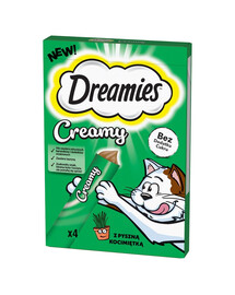 DREAMIES Creamy Papildomas ėdalas katėms su gardžia katžole 11 x 4 x 10 g