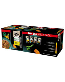 SHEBA Nature’s Collection paukštienos skonių gabalėliai želė, 4 x 40 x 85 g su vištiena, kalakutiena, antiena ir paukštiena, suaugusioms katėms, 3+1 GRATIS.