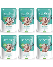 SCHESIR Tunas su dorada drebučiuose katėms 6x85 g