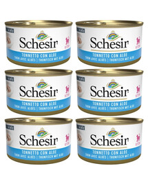 SCHESIR Tunas su alaviju kačiukams 6x85g