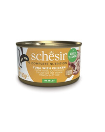 SCHESIR tunas  su vištienos filė gabaliukais želatinoje katėms, 12 x 85 g