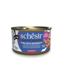 SCHESIR tunas su šprotėmis katėms skirtame sultinyje, 12 x 85 g