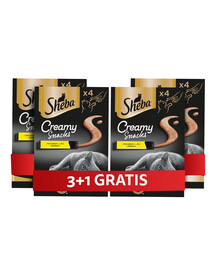 SHEBA Creamy Snacks kreminis skanėstas katėms su vištiena, 4 x 4 x 12 g