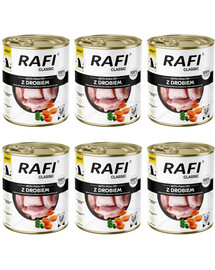 RAFI Classic su paukštiena, 6 x 800 g šlapias šunų maistas