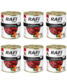 RAFI Classic su jautiena, 6 x 800 g šlapias šunų maistas