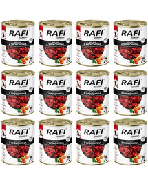 RAFI Classic su jautiena, 12 vnt. po 800 g, šlapias šunų maistas