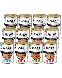 RAFI Classic Mix 12x1240 g šlapio maisto visų veislių šunims su įvairiais skoniais