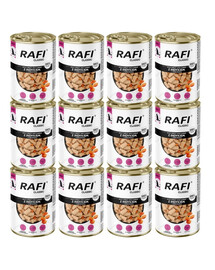 Rafi Classic kalakutiena ir morkos padaže 12x1240 g drėgnas pašaras visų veislių šunims.