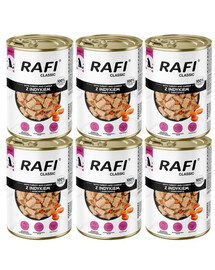 RAFI Classic Kalakutiena ir morkos padaže – 6 vnt. po 1240 g drėgnas maistas visų veislių šunims