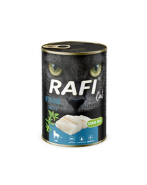 RAFI Cat Adult Mix 6x400 g skonių su menke ir vištiena, šlapias maistas katėms