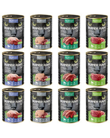 SUPER RAFI Cat Mix 4 skoniai 12 x 400 g šlapias kačių maistas