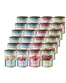 SUPER RAFI Skonių mišinys 24x400 g šlapias maistas šunims