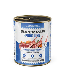 SUPER RAFI Pure Line 800 g šlapio šunų ėdalo su ėriena ir batatais