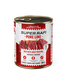 SUPER RAFI Pure Line Jautiena su batatais – 800 g šlapio šunų ėdalo