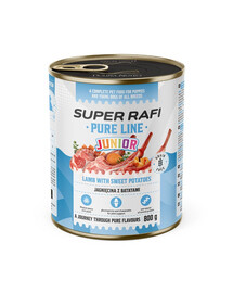 SUPER RAFI Pure Line Junior 800 g ėrienos su batatais – šlapias maistas šuniukams ir jauniems šunims
