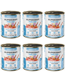 SUPER RAFI Pure Line Junior Avienos ir batatų 6x800 g šlapias maistas šuniukams ir jauniems šunims