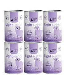 PAKA ZWIERZAKA PEPE Vet Light Rabbit 6x400 g šlapias šunų maistas, padedantis sumažinti antsvorį