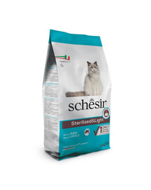 SCHESIR Original Sterilized and Light žuvis – 10 kg sausas maistas katėms po sterilizacijos, lengvai virškinamas