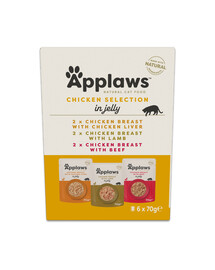 APPLAWS Cat Mix 6x70g Multipak degustacyjny z kurczakiem w saszetce w galaretce dla kota