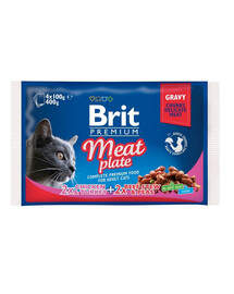 BRIT Zestaw saszetek Mix skoniai suaugusiems katėms skirtas mėsos ir žuvies rinkinys, 8 x 100 g