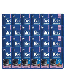 BRIT Premium Kitten Mix 48 x 100 g skonių su vištiena ir baltąja žuvimi kačiukams