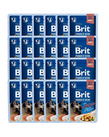 BRIT Premium By Nature Fillets in Gravy for Sterilized Mix skonių 48x85g su vištiena, su lašiša padaže katėms