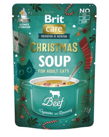 BRIT Care Cat Christmas Soup Mix 6x75 g skonių: sriuba su jautiena ir daržovėmis, su kalakutiena ir daržovėmis katėms