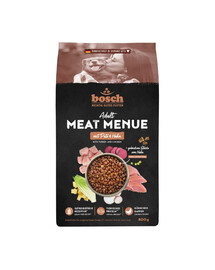 BOSCH Meat Menue Adult su kalakutu ir vištiena – 800 g sausų šunų ėdalo