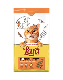 VERSELE-LAGA Lara Adult Turkey and Chicken 7 kg su kalakutiena ir vištiena katėms + „Deodo Flower“ 375 g katės tualeto dezodorantas su gėlių aromatu NEMOKAMAI
