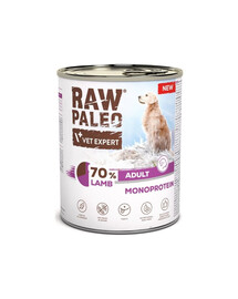 RAW PALEO Monoprotein Lamb Adult 6x800g ėrienos mėsa, šlapias šunų maistas