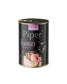 PIPER Animals Sterilised Mix smaków 6x400 g su triušiena ir tunu, drėgnas maistas sterilizuotoms katėms