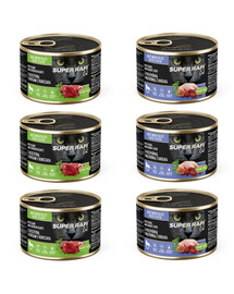 SUPER RAFI Cat Mix 2 6 x 185 g skonių šlapio maisto katėms