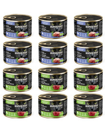 SUPER RAFI Cat Mix 12x185g šlapias kačių maistas