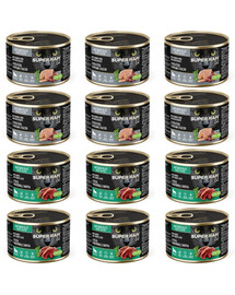 SUPER RAFI Cat Mix 12x185g šlapias maistas sterilizuotoms katėms