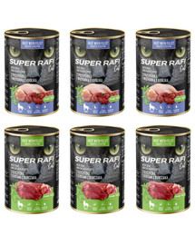 SUPER RAFI Cat Mix 2 skoniai 6x400g šlapias kačių maistas