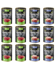 SUPER RAFI Cat Mix 12 vnt. po 400 g skonių šlapio kačių ėdalo