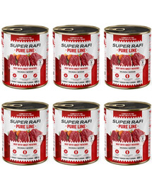 SUPER RAFI Pure Line Jautiena su batatais, 6 x 800 g, šlapias šunų maistas