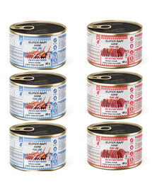 SUPER RAFI Mini Pure Line mix 2 smaków z batatami 6x185g mokra karma dla psów małych ras