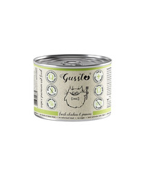GUSSTO Cat Fresh Chicken Prawns šlapias maistas katėms vištiena su krevetėmis 6x200 g
